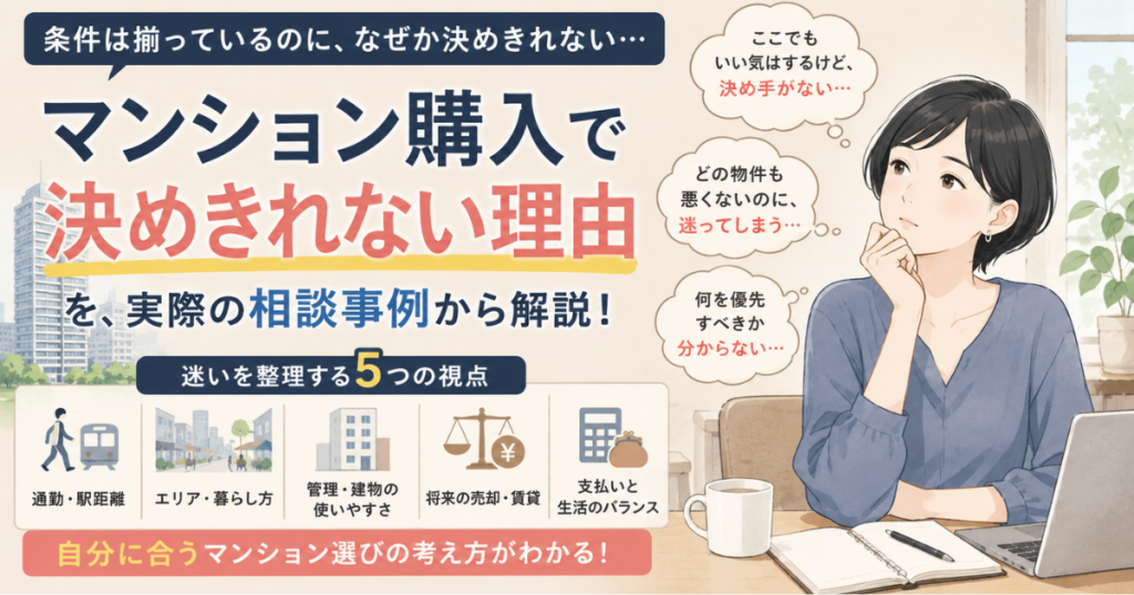【アイキャッチ】マンション購入で決めきれないのはなぜ？内見までしたのに迷う理由