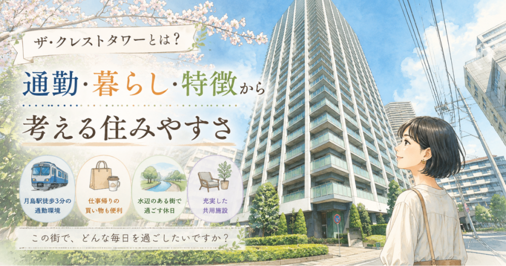 【アイキャッチ】『ザ・クレストタワー』とは？通勤･暮らし･特徴で考える住みやすさ