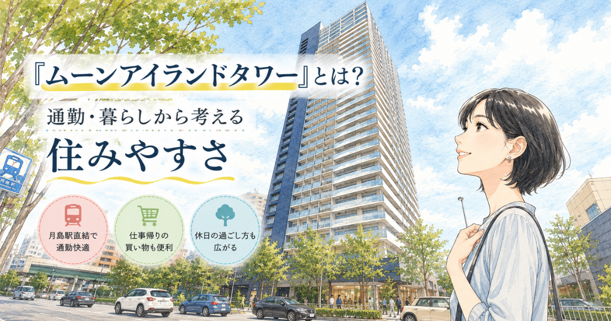 【アイキャッチ】『ムーンアイランドタワー』とは?通勤・暮らしから考える住みやすさ