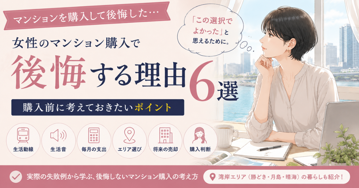 【アイキャッチ】 女性のマンション購入で後悔する理由6選!購入前に知るべき事実
