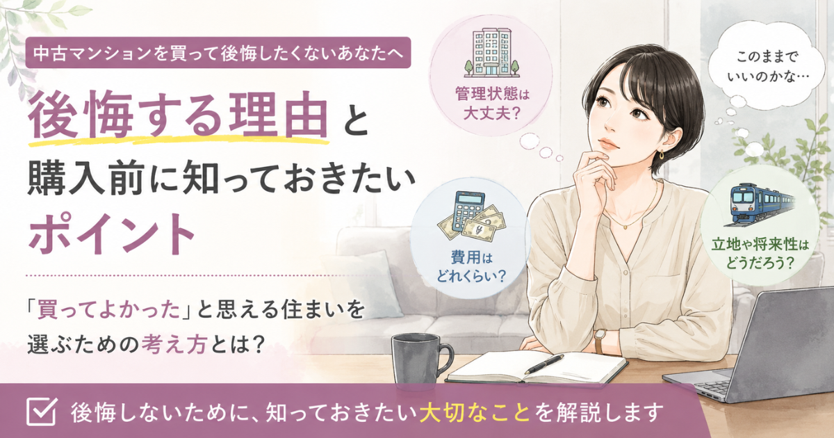 【アイキャッチ】なぜ、中古マンションを買って後悔する？購入後に後悔した理由とは