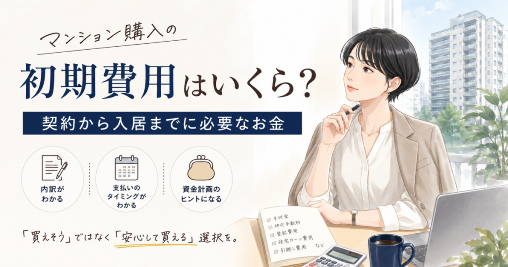 【アイキャッチ】 マンション購入の初期費用はいくら？契約から入居までに必要なお金