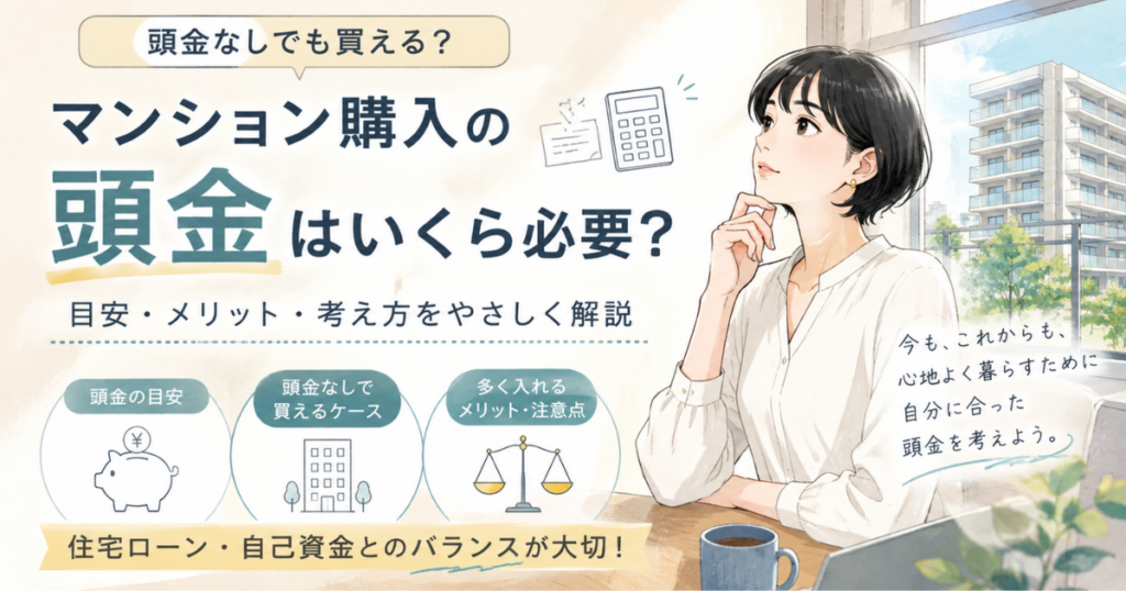 【アイキャッチ】マンション購入の頭金はいくら必要？頭金なしでも買える？