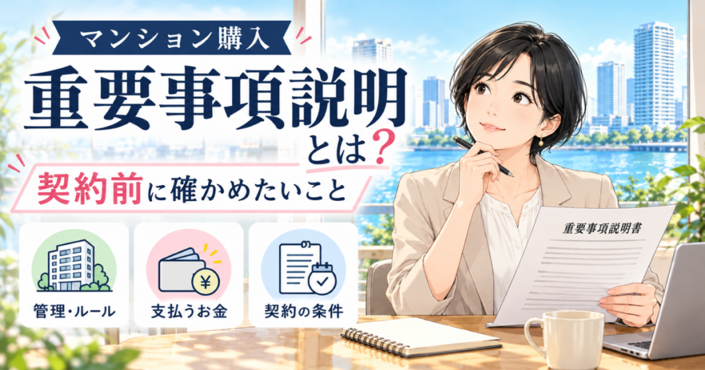 【アイキャッチ】 マンション購入の重要事項説明とは？契約前に確かめたいこと