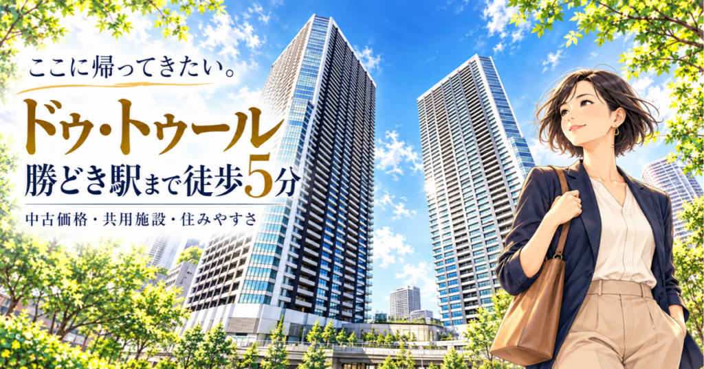 【アイキャッチ】 『ドゥ・トゥール』とは？勝どき駅への近さ・中古価格と住みやすさ