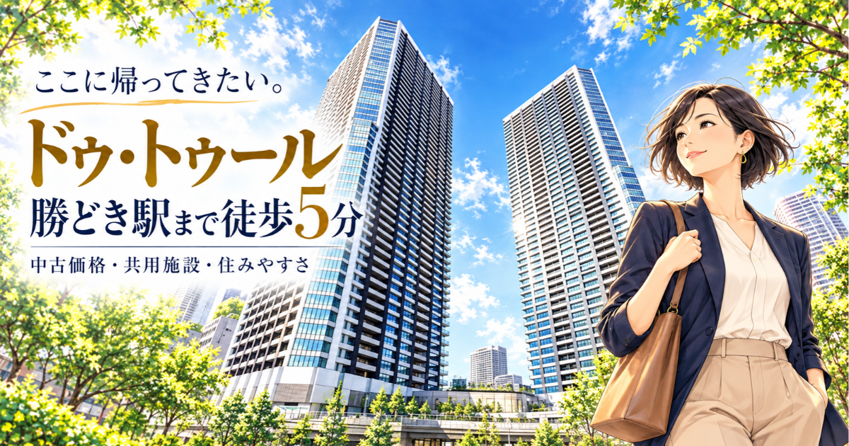 【アイキャッチ】 『ドゥ・トゥール』とは?勝どき駅への近さ・中古価格と住みやすさ