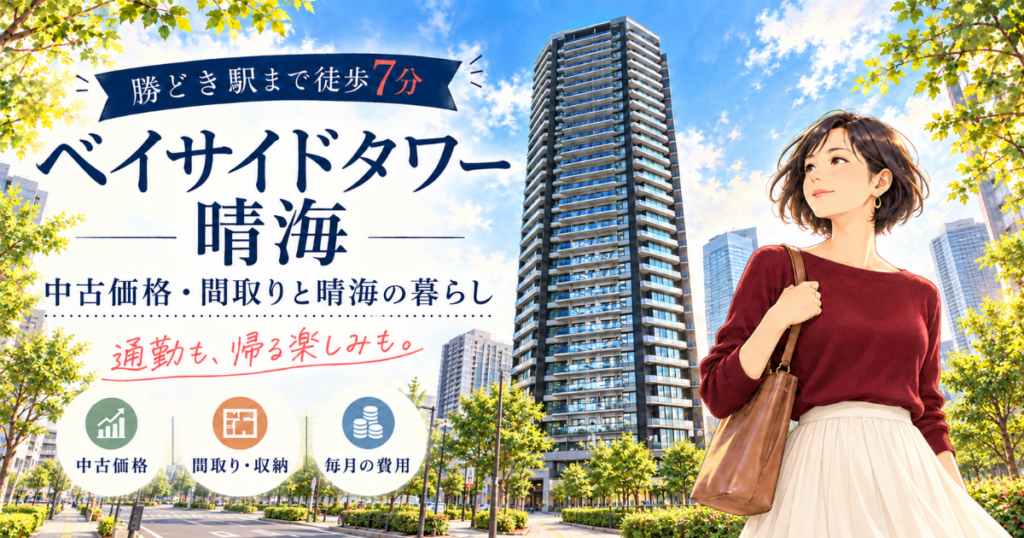 【アイキャッチ】 『ベイサイドタワー晴海』とは？中古価格・間取りと晴海の暮らし