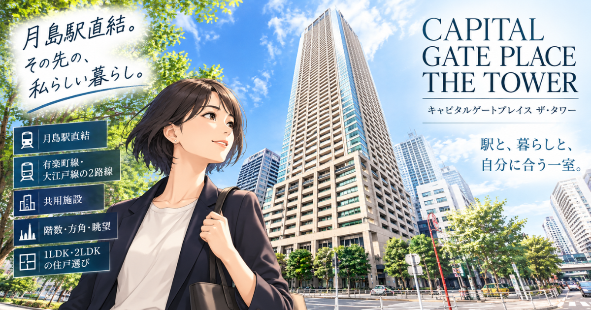 【アイキャッチ】『キャピタルゲートプレイス ザ・タワー』とは？月島駅直結の暮らし